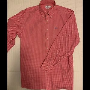 Southern Tide Long Sleeve Shirt, XL, Red and white